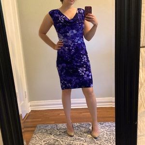 Ralph Lauren, Purple Floral. Stretchy dress, fits many sizes